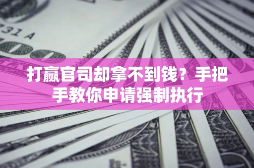 北京打赢官司却拿不到钱？手把手教你申请强制执行